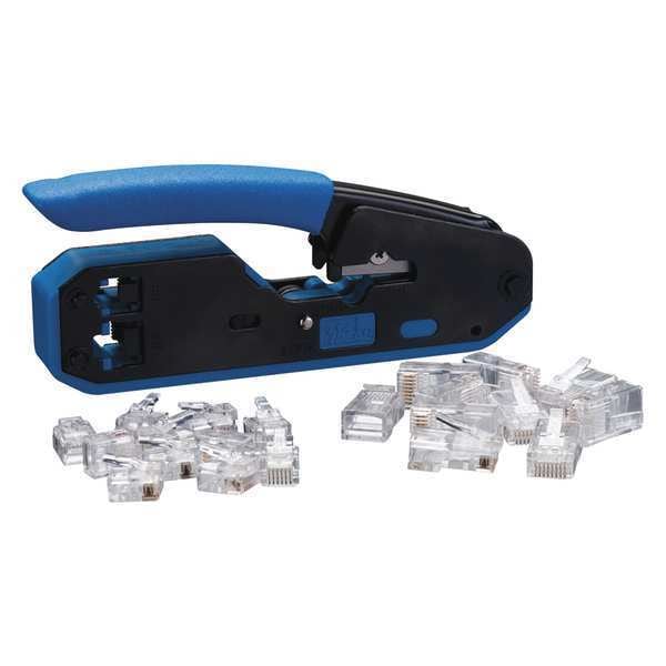 Ideal 5-3/8" Crimper and Connector Kit RJ-45, RJ-11 - 33-396