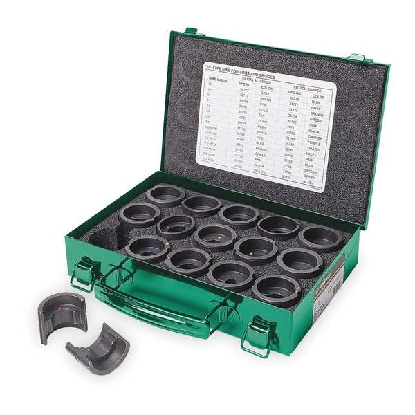 Greenlee Crimping Die Set For Copper, For 1XGA6 - KD12CU