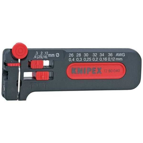 Knipex 100mm Precision Mini Wire Stripper, 26 to 36AWG 36 to 26 AWG - 12 80 040 SB