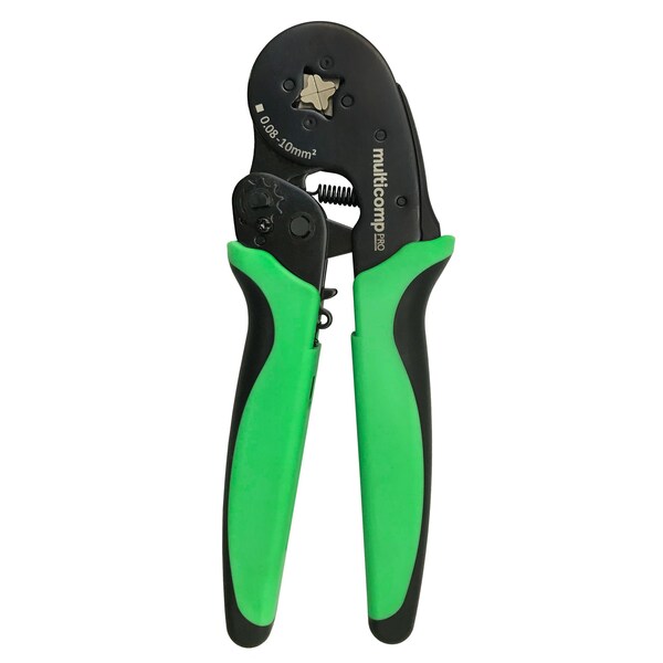 Multicomp Pro Crimp Tool, 28-8AWG, Ratchet, 0.08-10mm End Sleeves Crimp Terminals - MP013564