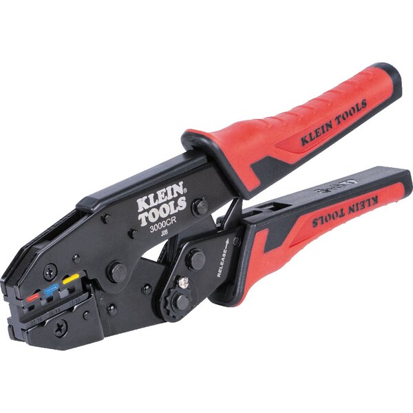 Klein Tools Ratcheting Heat Shrink Terminal Crimper, 10 to 22 AWG Wire - 3007CR