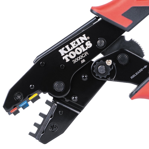 Klein Tools Ratcheting Heat Shrink Terminal Crimper, 10 to 22 AWG Wire - 3007CR