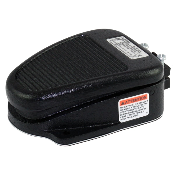 Interruptor de pie Linemaster de propósito general, SPDT, momentáneo, 125/250V AC, 1,2, hierro fundido, negro - 632-S