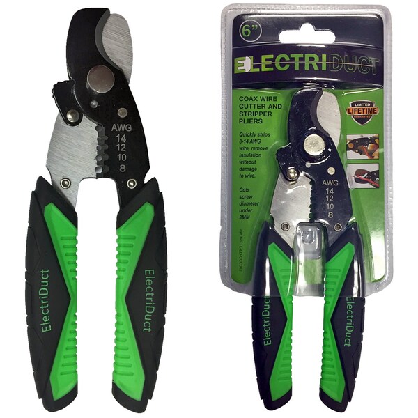 Electriduct Coax Wire Stripper, Cutter and Pliers- 8-14 AWG Coaxial Cable - TL-ED-CCC002
