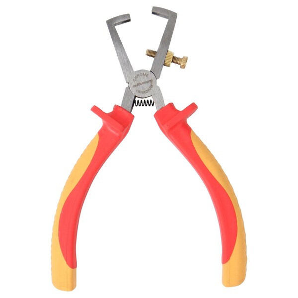 Multicomp Pro Wire Stripper, Insulated, 6in. Length, CRV, Thermoplastic Rubber Handle, 1kV, VDE - MP-VDE-WS6