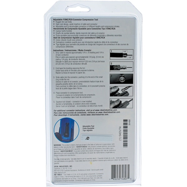 Ideal 6 1/4 in Crimper RG-59, RG-6 - 33-632