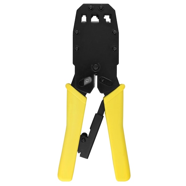 Surtek Ratcheting Modular Crimper/Stripper 8in For Rj45, Rj12, Rj9 - 994