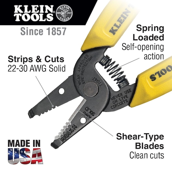 Klein Tools 6 1/4 in Wire Stripper 30 to 22 AWG - 11047