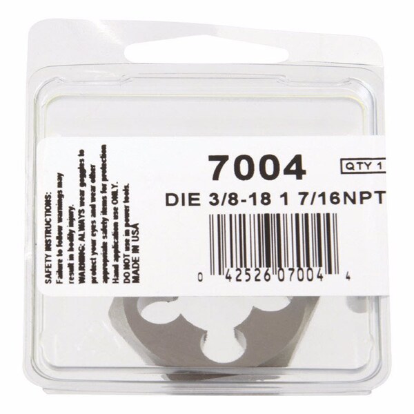 Irwin Irwin Hanson High Carbon Steel SAE Hexagon Die 3/8 in. 1 pc - 7004