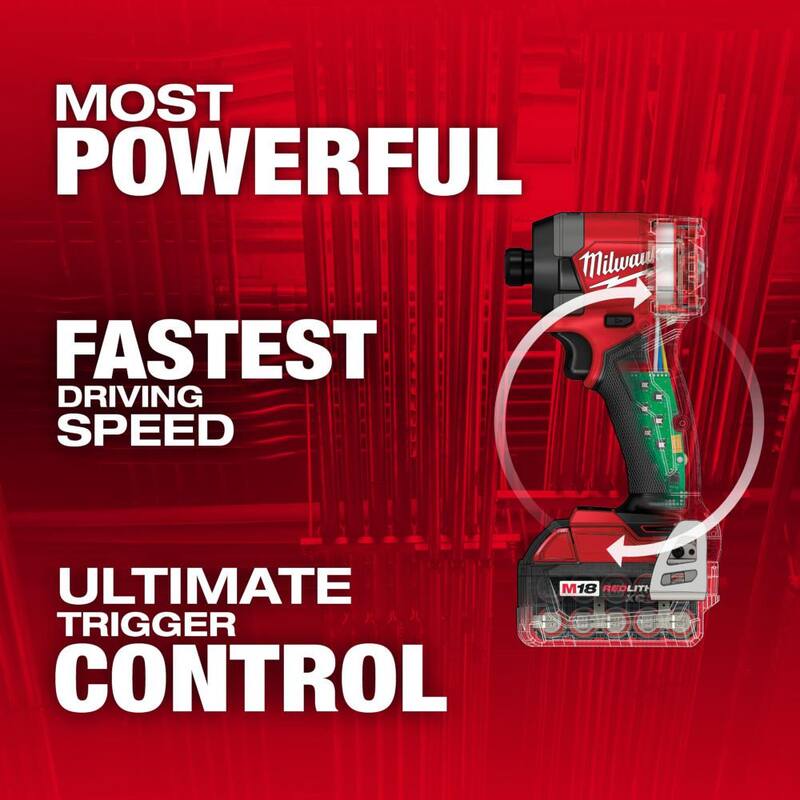 Juego de llave de impacto inalámbrica sin escobillas Milwaukee M18 FUEL de 18 V con batería de iones de litio de 1/4 de pulgada y sierra circular de 6-1/2 pulgadas - 2953-22-2630-20