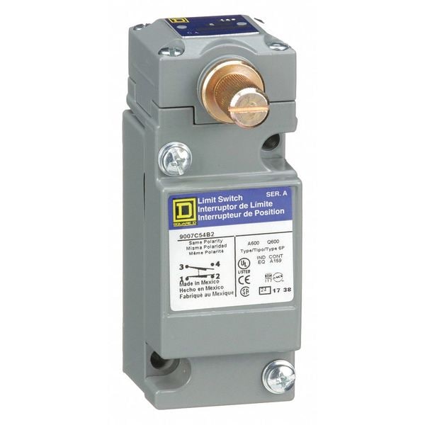 Interruptor de límite de servicio pesado Telemecanique Sensors, sin palanca, rotativo, 1NC/1NO, 10A @ 600V AC, CCW/CW - 9007C54B2.