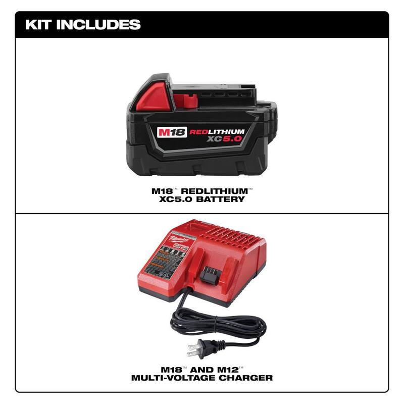 Milwaukee M18 18-Volt Lithium-Ion Compact Brushless Cordless 1/4 in. Impact Driver con Batería M18 5.0Ah y Cargador - 3651-20-48-59-1850
