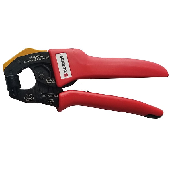 Burndy Ratchet Crimper, 26 to 8 AWG, 7" L - YF268CFSL