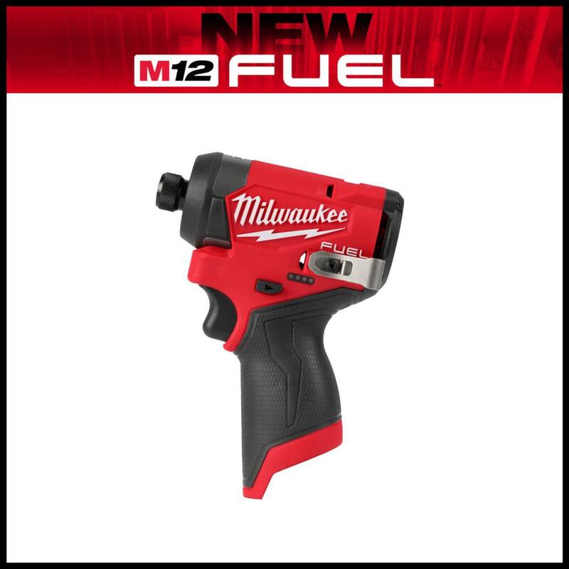 Combo de Kit Milwaukee M12 FUEL de 12 voltios con batería de iones de litio sin escobillas de 1/4 de pulgada, taladro de impacto/bandas de sierra inalámbrica con una batería de 2.0Ah y cargador - 3453-20-2429-20-48-59-2420.