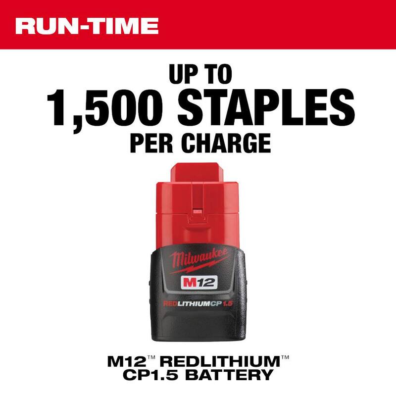 Milwaukee M12 12V Lithium-Ion Inalámbrico combo de Kit de Impacto Hexagonal de 1/4 de pulgada y Grapadora de Corona de 3/8 de pulgada con (1) batería de 2.0Ah y cargador - 2462-20-2447-20-48-59-2420.