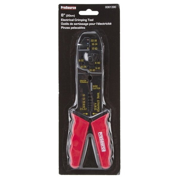 Prosource Cable Crimper, 10 to 22 AWG Wire, 10 to 22 AWG Stripping, 10 to 22 AWG Cutting Capacity - JL-SST-401183L
