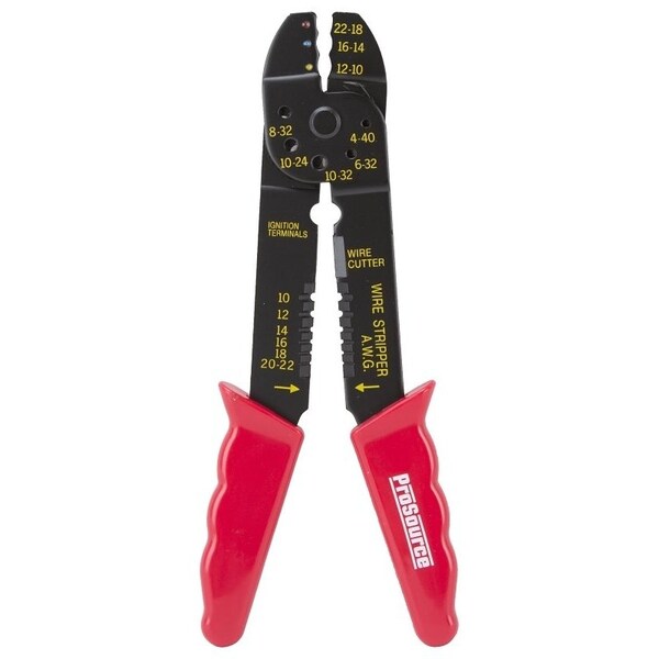 Prosource Cable Crimper, 10 to 22 AWG Wire, 10 to 22 AWG Stripping, 10 to 22 AWG Cutting Capacity - JL-SST-401183L