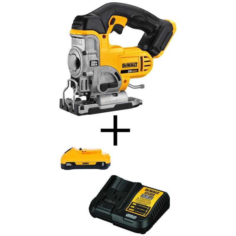 SIerra de Calar Inalámbrica DEWALT 20V MAX, (1) Batería de Iones de Litio Compacta de 20V MAX de 3.0Ah y Cargador de 12V-20V MAX - DCS331BW230C