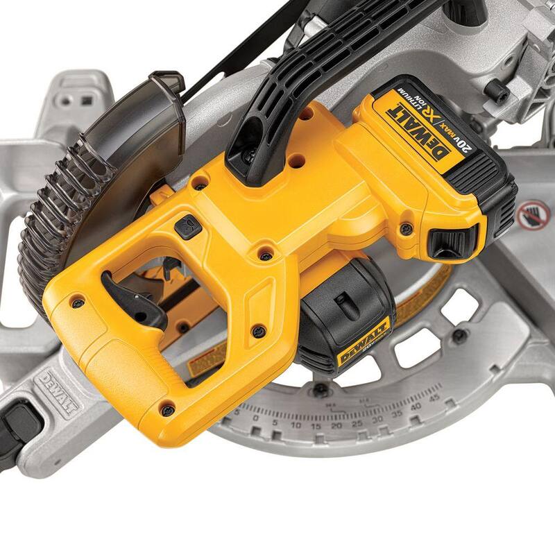 DEWALT 20V MAX Sierra ingletadora deslizante inalámbrica de 7-1/4 pulgadas, (1) Batería compacta de iones de litio 4.0Ah 20V MAX y Cargador de 12V a 20V MAX - DCS361BWDCB240C