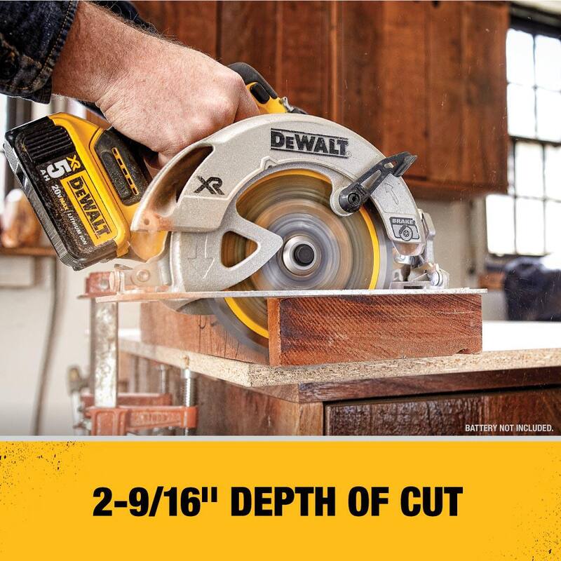 DEWALT Sierra Circular Inalámbrica MAX XR de 20V con Freno y Batería de Iones de Litio Compacta de 20V MAX 2.0Ah - DCS570BWDCB203