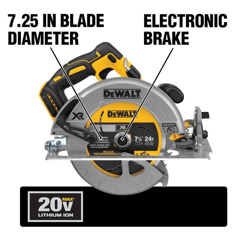 DEWALT Sierra Circular Inalámbrica MAX XR de 20V con Freno y Batería de Iones de Litio Compacta de 20V MAX 2.0Ah - DCS570BWDCB203
