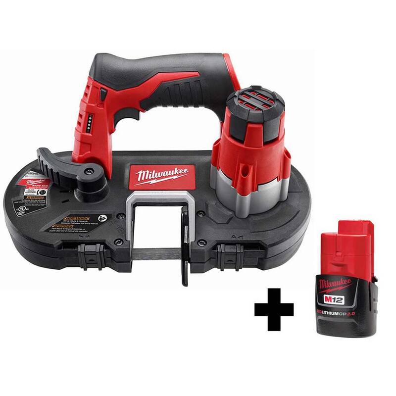Si la marca del producto no debe ser traducida, el título sería: Sierra de banda subcompacta inalámbrica Milwaukee M12 12 voltios de ion de litio con batería M12 2.0Ah - 2429-20-48-11-2420