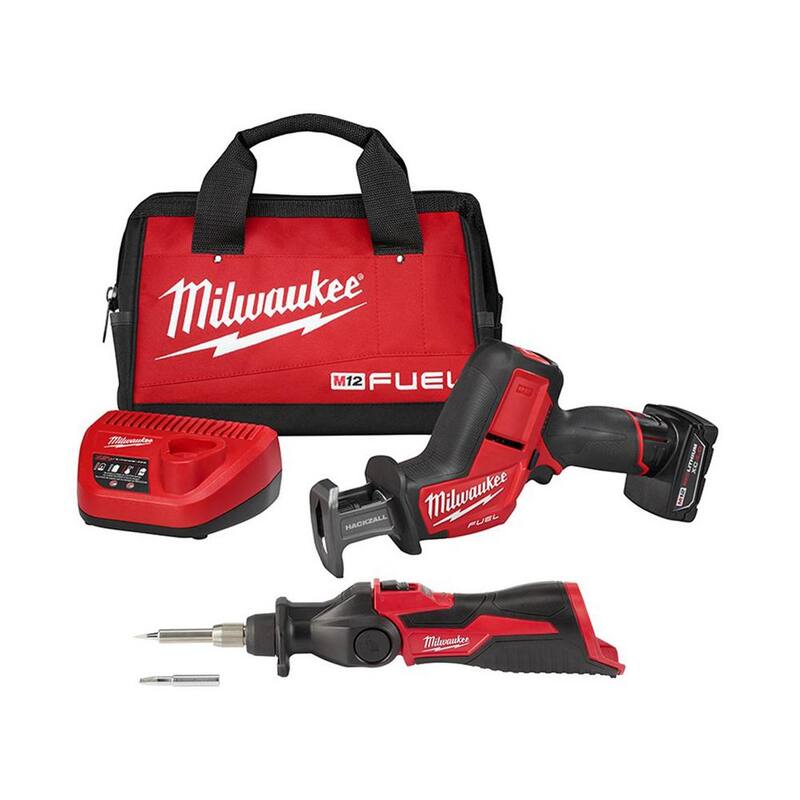 Milwaukee M12 FUEL 12V Lithium-Ion Cordless HACKZALL Kit de sierra reciproca con soldador M12 - 2520-21XC-2488-20