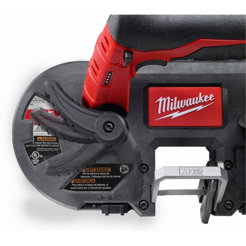 Milwaukee M12 Sierra de cinta subcompacta inalámbrica de 12 voltios con batería XC de 3.0 Ah y kit de M12 3/8 in. Llave de trinquete - 2429-21XC-2457-20.