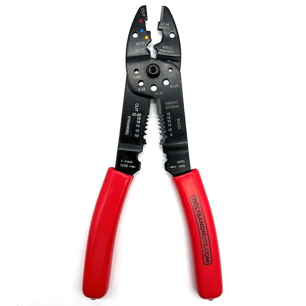 Boltsandnuts.Com 7 in 1 Electric Wire Multi-Tool Stripper Crimper Bender Cutter Pliers - T-EL-CRIMP