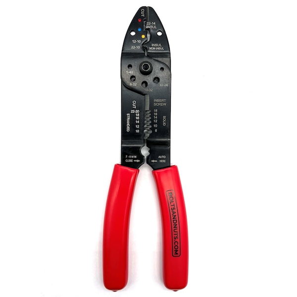 Boltsandnuts.Com 7 in 1 Electric Wire Multi-Tool Stripper Crimper Bender Cutter Pliers - T-EL-CRIMP