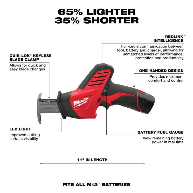 Si la marca del producto no se debe traducir, la traducción sería:

Milwaukee M12 12V Lithium-Ion Cordless Hackzall Reciprocating Saw Kit with M12 1/4 in. Hex Impact Driver - 2420-21-2462-20

Equipo de sierra de sable inalámbrica Milwaukee M12 12V de iones de litio con taladro de impacto hexagonal de 1/4 de pulgada M12 - 2420-21-2462-20