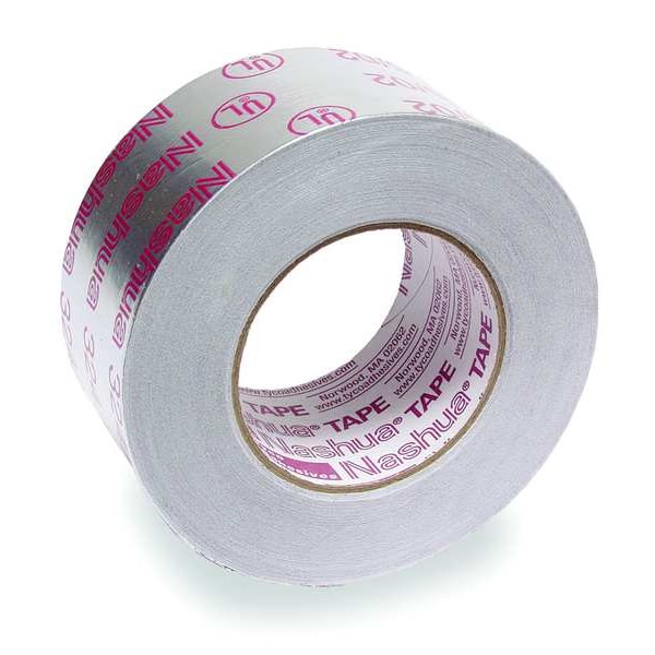 Nashua UL- Cinta de lámina impresa, 2 1/2 pulgadas de ancho x 60 yardas de largo, 4.8 mil de grosor, plata, 1 paquete - 324A