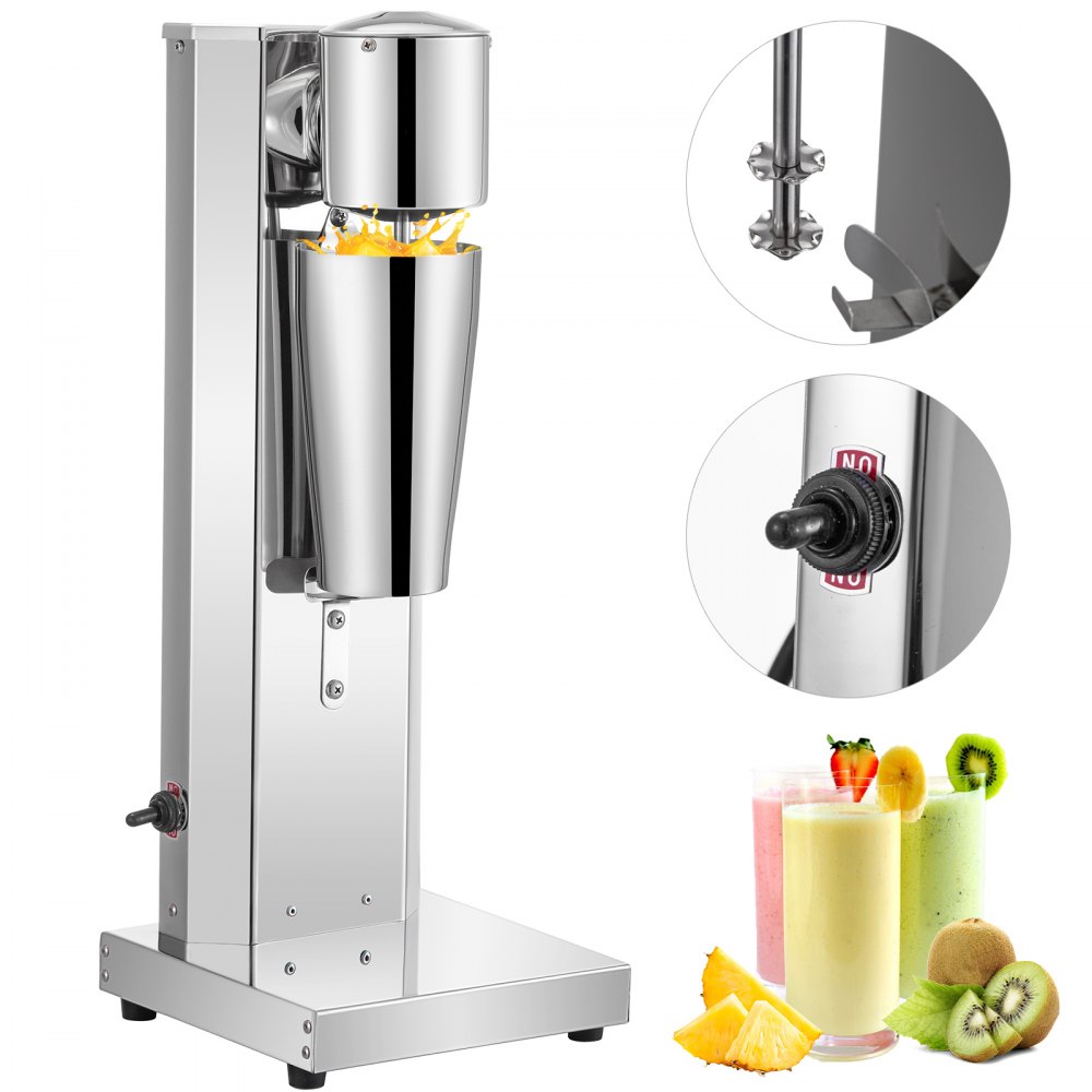 VEVOR Milkshake Maker Kit, Stainless Steel Electric Milkshake Maker, 180W Milkshake Machine, Single Head Classic Milkshake Maker with 800ml Cup, Silver Milkshake Maker Machine, 2 Speed Adjustable - DTNXJPTYS00000001V1