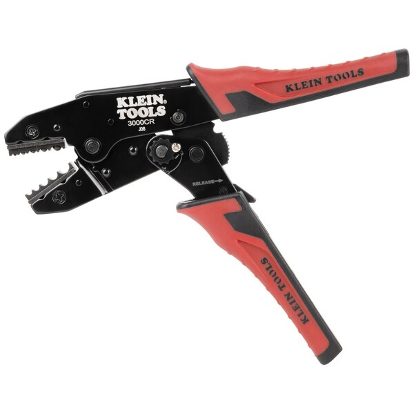 Klein Tools Ratcheting Non-Insulated Terminal Crimper, 10 to 22 AWG Wire - 3006CR