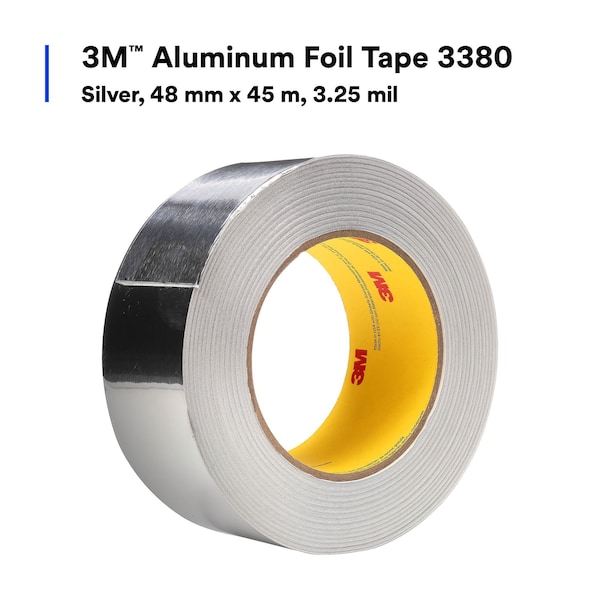 Cinta de aluminio con revestimiento, 1-7/8in x 49yd, plateada - 3380