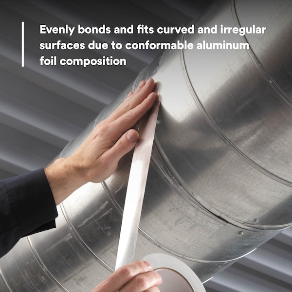 Cinta de aluminio con revestimiento, 1-7/8in x 49yd, plateada - 3380