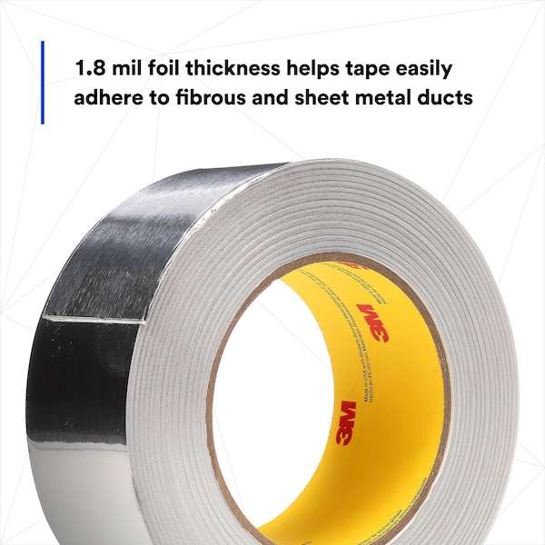 Cinta de aluminio con revestimiento, 1-7/8in x 49yd, plateada - 3380