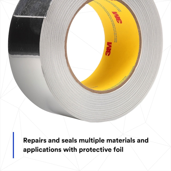 Cinta de aluminio con revestimiento, 1-7/8in x 49yd, plateada - 3380