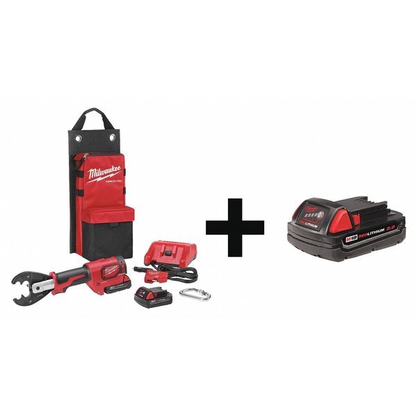 Milwaukee Tool Crimping Tool, 18.0V, with Battery - 2678-22O, 48-11-1820