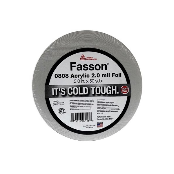 Fasson 3" X 150' Cinta de aluminio lisa 16 rollos por caja - 57432 03000150