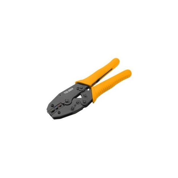Tolsen Ratchet Crimping Plier Industrial Carbon Steel with Hardened and Tempered Jaws - 38056