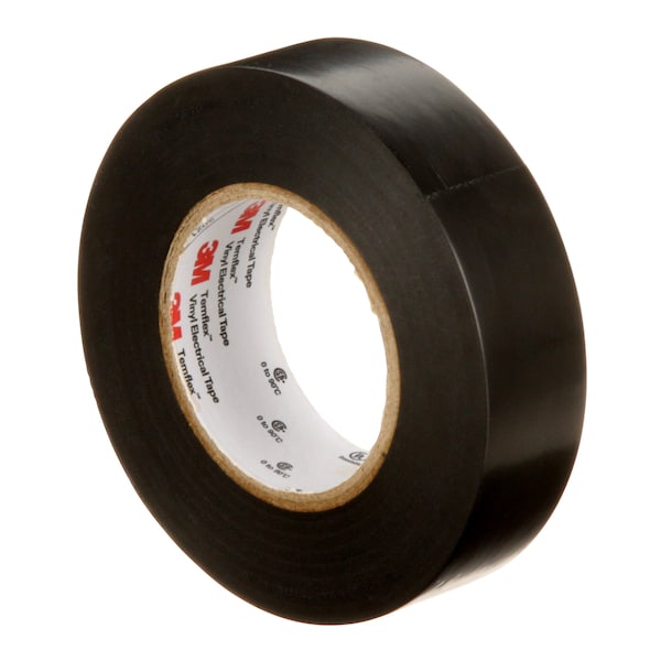 Cinta eléctrica de vinilo 3M, 165 Temflex, 3/4 pulg. An x 60 pies L, 6 mil de grosor, negro, paquete de 1 - 165BK4A