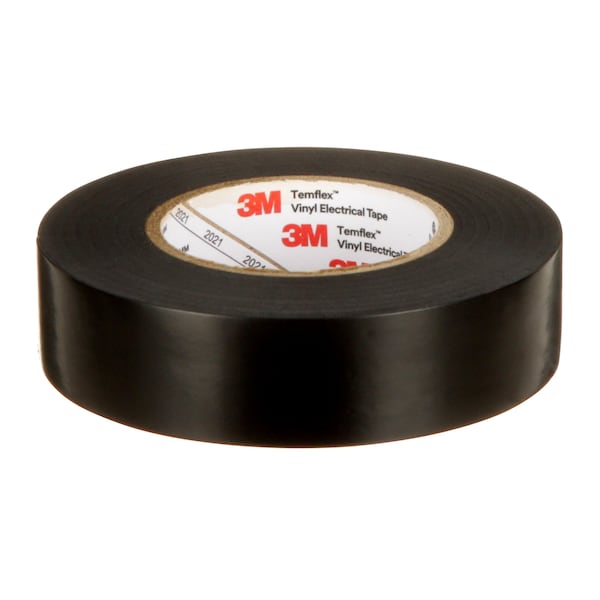 Cinta eléctrica de vinilo 3M, 165 Temflex, 3/4 pulg. An x 60 pies L, 6 mil de grosor, negro, paquete de 1 - 165BK4A