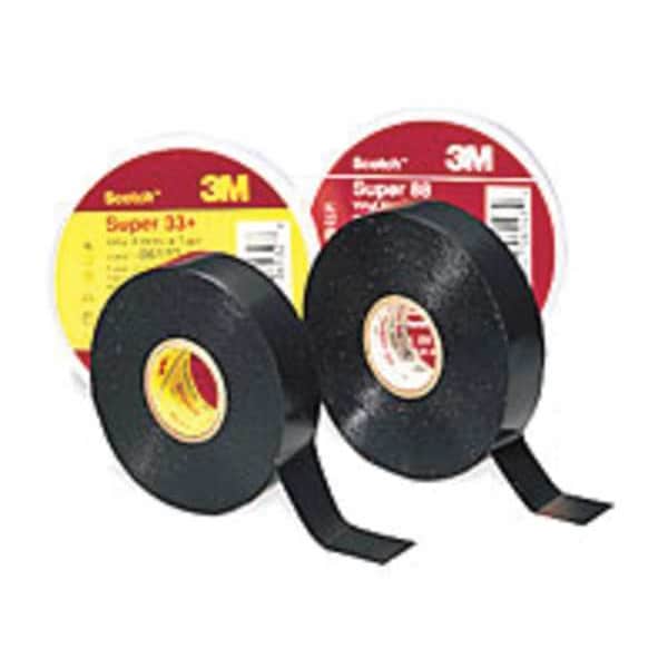 Cinta eléctrica de vinilo, Super 88, Scotch, 3/4 pulgadas de longitud x 66 pies de longitud, 8.5 mil de grosor, color negro, 1 paquete - 88-Super-3/4x66FT.