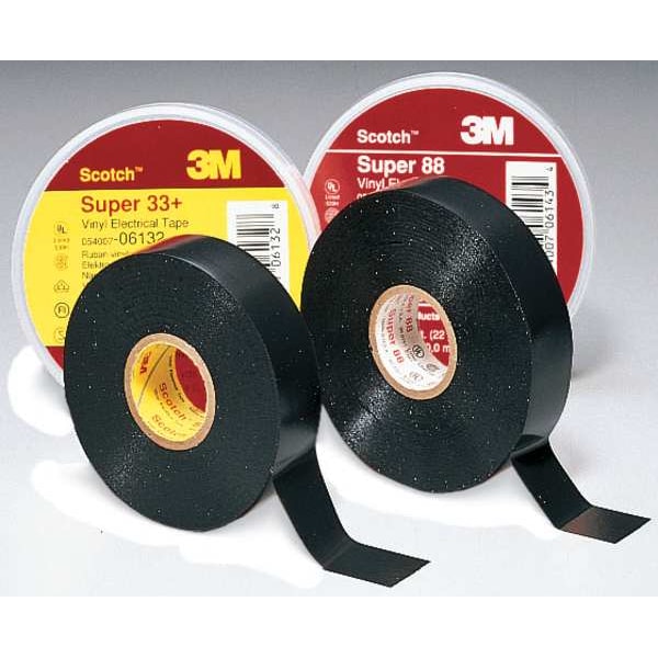 Cinta eléctrica de vinilo, Super 88, Scotch, 3/4 pulgadas de longitud x 66 pies de longitud, 8.5 mil de grosor, color negro, 1 paquete - 88-Super-3/4x66FT.