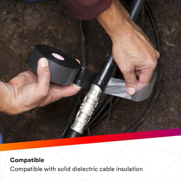 Cinta de empalme 3M, 30 mil, 2" x 30 ft., Negro - 23-2X30FT
