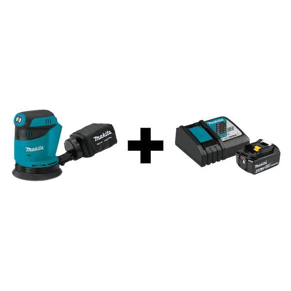 Makita Cordless Sander, 6 7/8 in, 3.1 lb - XOB01Z + BL1840BDC1