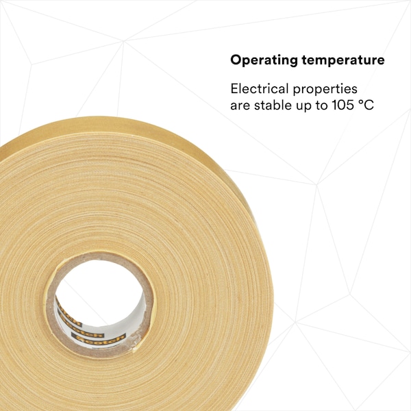 Cinta de cambric barnizada de 3M, 8 mil, 1" x 108 pies - 2520-1X36YD