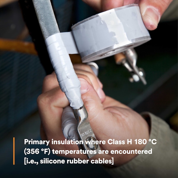 Cinta Eléctrica de Silicona 3M, 70, Scotch, 1 pulgadas de ancho x 30 pies de largo, 12 milésimas de espesor, Gris, 1 Paquete - 70