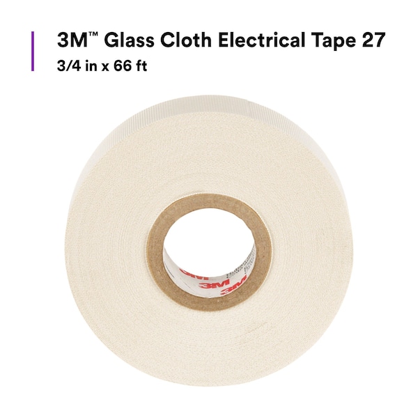 Cinta Eléctrica 3M, 7 mil, 3/4" x 66 ft., Blanco - 27-3/4"X66'